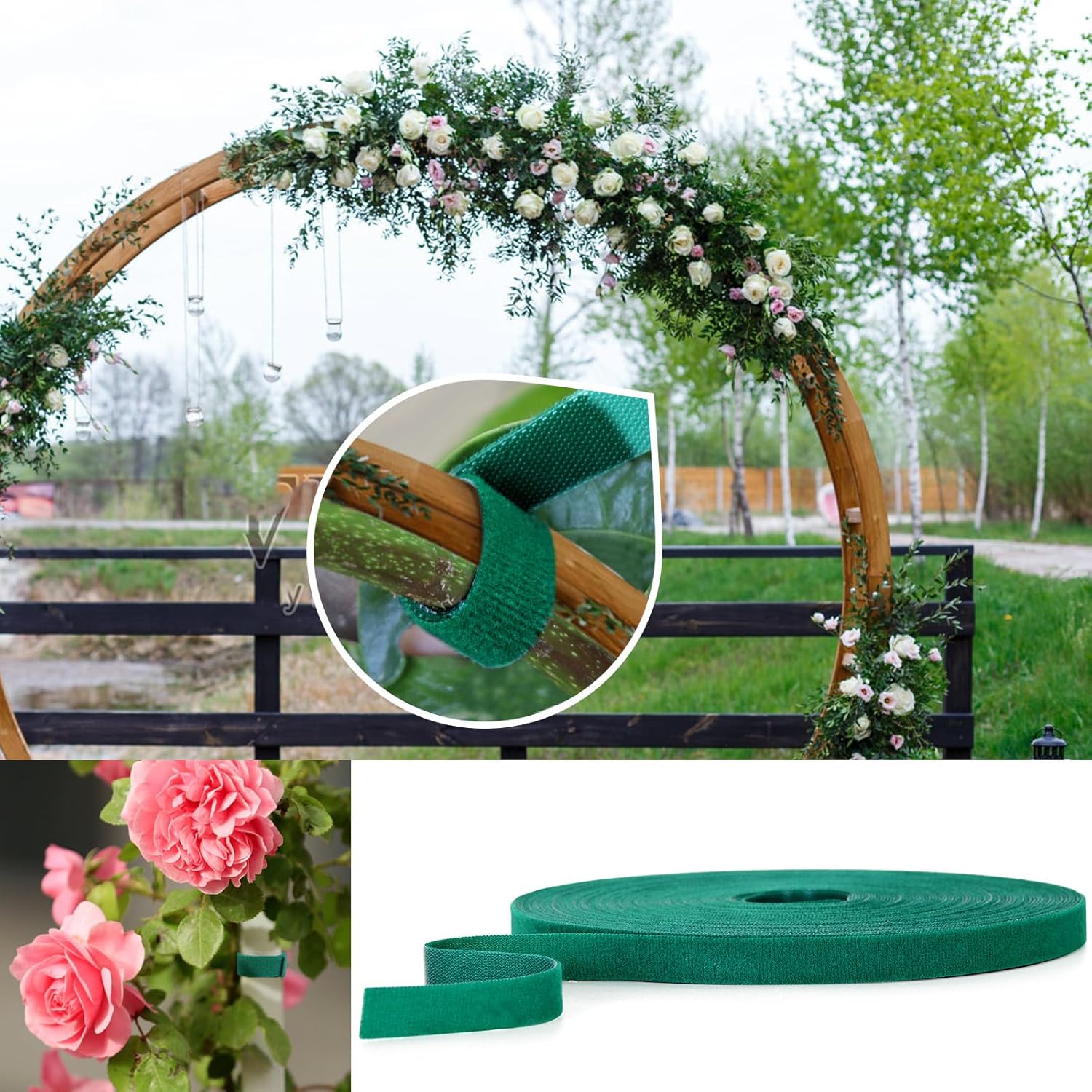 Garden Tape, 65.6 Feet 1/2''Plant Tape, Reusable Plant Garden Ties, Plant Supports for Climbing Plants, Adjustable Plant Straps for Gardening, Home, Office (1 Pack 65.6 Feet)-VerdiqueGarden