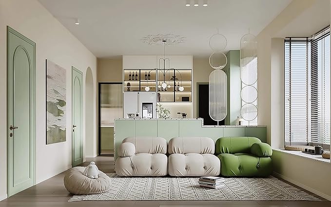 Dimoon 590''x17.3'' Green Skin Peel and Stick Wallpaper Contact Paper Modern Self Adhesive Wall Paper Removable Renter Friendly Textured Solid Color Vinyl Roll (590''x17.3'',Light Green Skin)-VerdiqueGarden