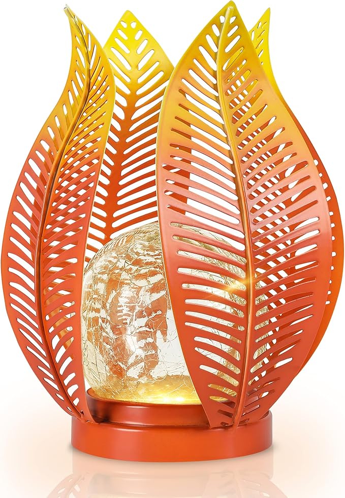 Solar Garden Lights Outdoor Decorations Garden Decor,Cracked Globe Glass,Gardening Gifts Waterproof Solar Lights for Outdoor Decor Patio,Lawn,Balcony,Porch,Yard Art-VerdiqueGarden