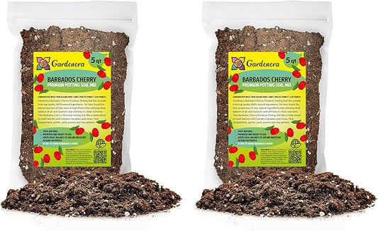 Barbados Cherry Plant Potting Soil - All-Natural Blend for Thriving Cherry Plants - Boosts Root Health and Flavorful Harvests - 10 Quart-VerdiqueGarden
