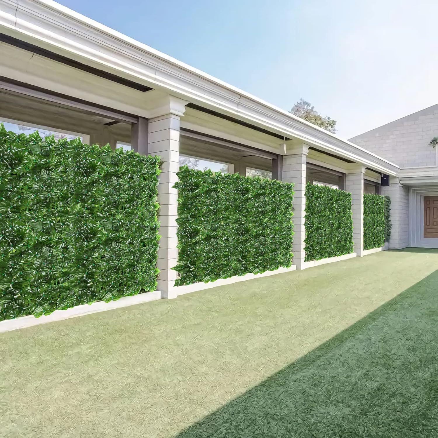 Artificial Ivy Privacy Fence Screen - 99x40in Faux Ivy Privacy Screen for Garden Outdoor (Green)-VerdiqueGarden