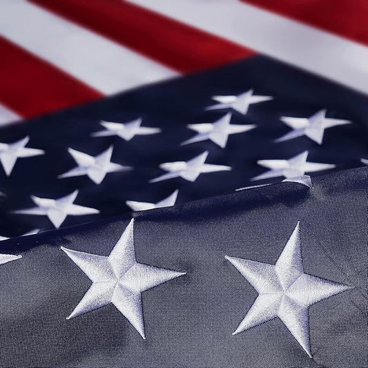Homissor American Flag 5x8 Embroidered Stars 5x8 Foot Flags USA Heavy Duty Nylon US Outdoor Banner Sewn Stripes with 3 Brass Grommets-VerdiqueGarden