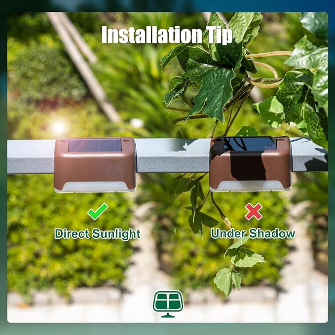 SOLPEX Solar Deck Lights Outdoor 16 Pack, Solar Step Lights Waterproof Led Solar lights for Outdoor Stairs, Step , Fence, Yard, Patio, and Pathway(Warm White)-VerdiqueGarden