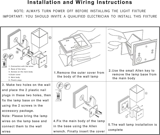 LANFU LED Aluminum Square Cube Waterproof White Wall Sconce Outdoor Light Exterior Wall Lighs fixtures Outside for House Patio 6W 100-277V 3000K Angle-Adjustment Warm Light 2LEDS White 6W-VerdiqueGarden
