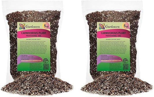 Professional Carnivorous Plant Soil - Ready to Use for Venus Flytraps, Sundews, Pitcher Plants, Butterworts | Peat Moss, Coco Coir, Perlite - 10 Quart-VerdiqueGarden