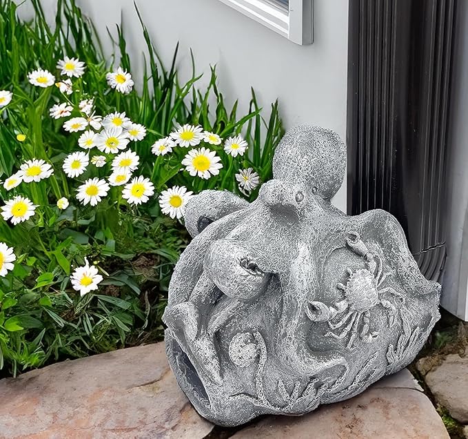 Octopus Sculpture Gutter Diverter Rain - Decorative Gutter Extension Downspout, Splash Block, 3"x4" Downspout Extender, Outdoor Decor Sculpture Ornament, Gutter Downspout Decoration-VerdiqueGarden
