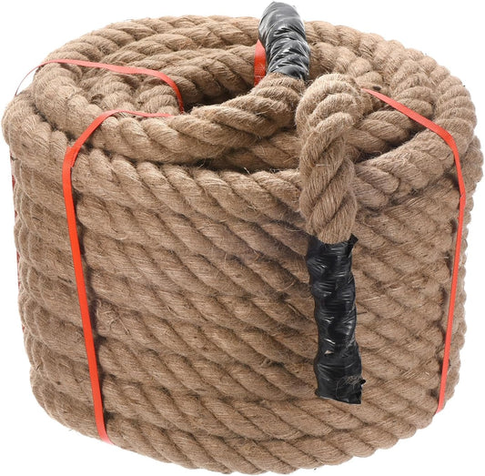 PATIKIL Jute Rope 1-1/2 Inch x 100 Feet Twisted Manila Rope Jute Rope Natural Thick Jute Rope Twine Burlap Rope for Docks Railings Bundling Craft Tug of War Decorating-VerdiqueGarden