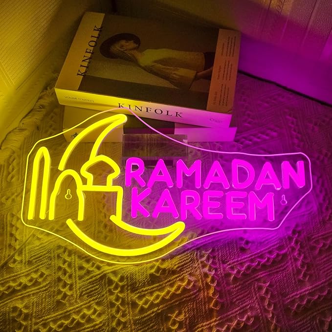Moon Castle Ramadan Festival Neon Sign Eid Mubarak Neon Lights for Wall Decor Muslim Islamic Led Light Sign for Ramadan Mubarak Ramadan Kareem Sign Islamic Muslim Home Bedroom-VerdiqueGarden