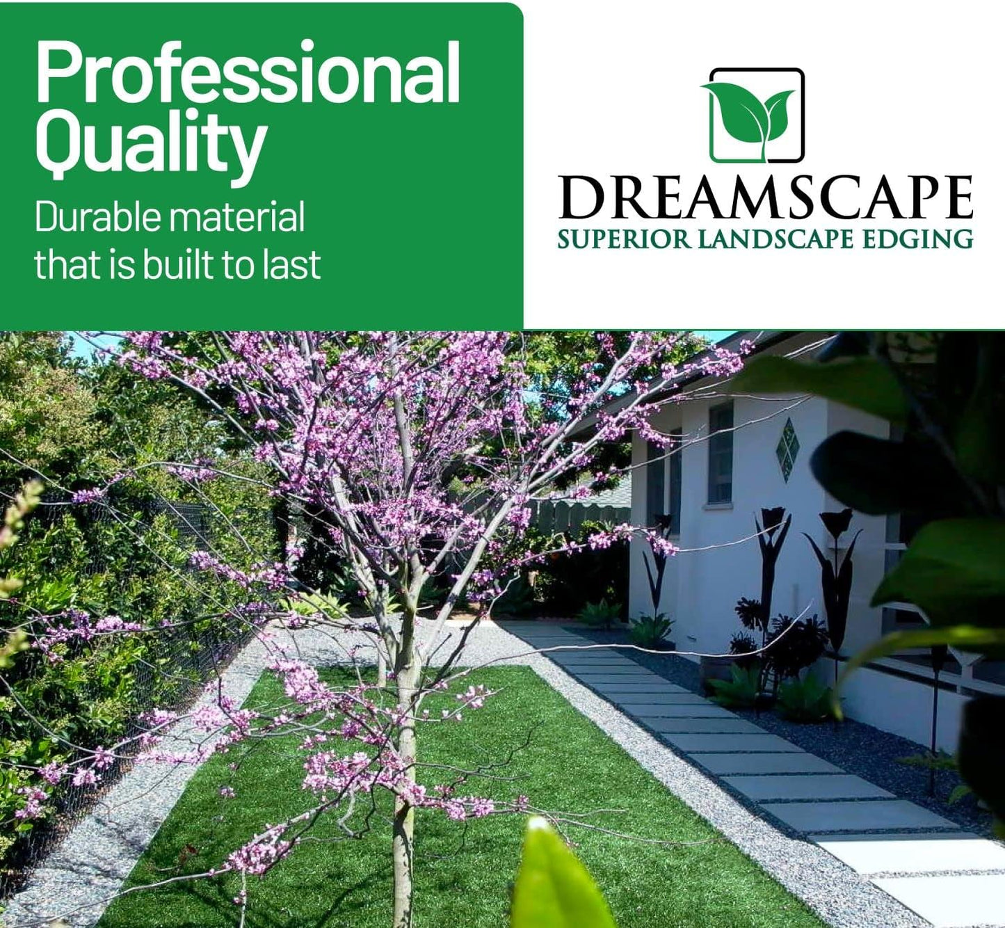 Dreamscape YardEdge Aluminum Landscape Edging - 8 Strips, 6ft Each (48ft Total), Black Duraflex Paint - Professional Quality Landscaping Border, Metal Divider for Lawn, Garden, Flowerbed-VerdiqueGarden