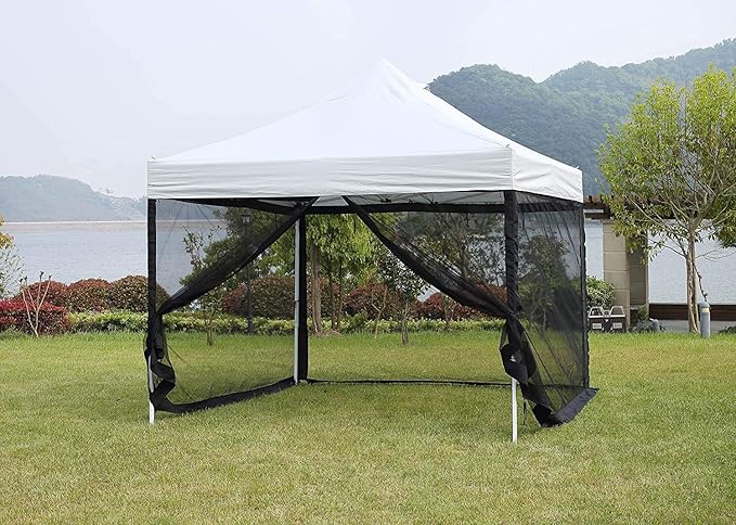 10x10 Mosquito Net with Zipper for Patio Camping Gazebo and Canopy Tent, Outdoor Gazebo Replacement Mosquito Netting Tent Screen Wall, Ultra Fine Mesh(Only Net No Frame)-VerdiqueGarden