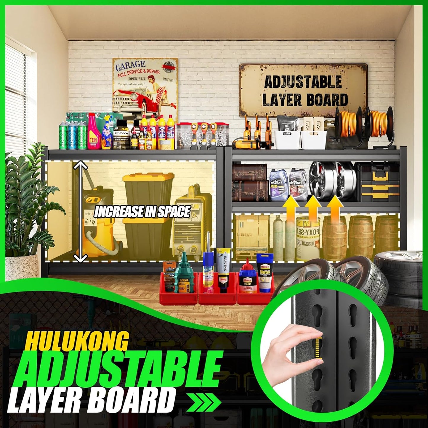 Garage Shelving 3000lb Heavy Duty Shelving Adjustable Metal Shelvings Garage Storage Shelves 5 Tier Utility Shelvin Unit Metal Shelf Rack for Basement Industrial Black 72''H*46''W*20''D-VerdiqueGarden