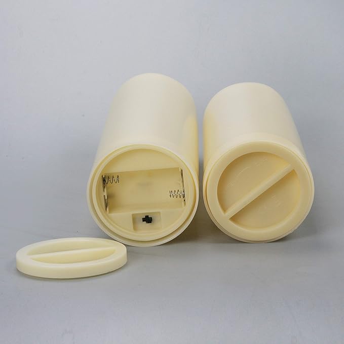 Waterproof Outdoor Battery Operated Flameless Pillar Candles with Timer White Plastic Realistic Flickering Fake Electric LED Lights for Lantern Garden Wedding Christmas Decorations 3”x8” 2 Pack-VerdiqueGarden