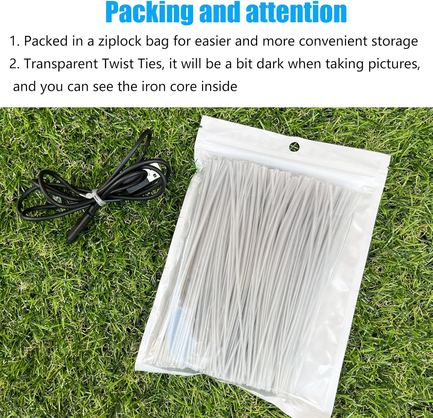 500 Pack 6 Inch Clear Plastic Twist Ties - Reusable Twisty Ties for Cords, Garbage Bags, Gardening and More - Durable, Flexible and Coated for Long-Lasting Use-VerdiqueGarden
