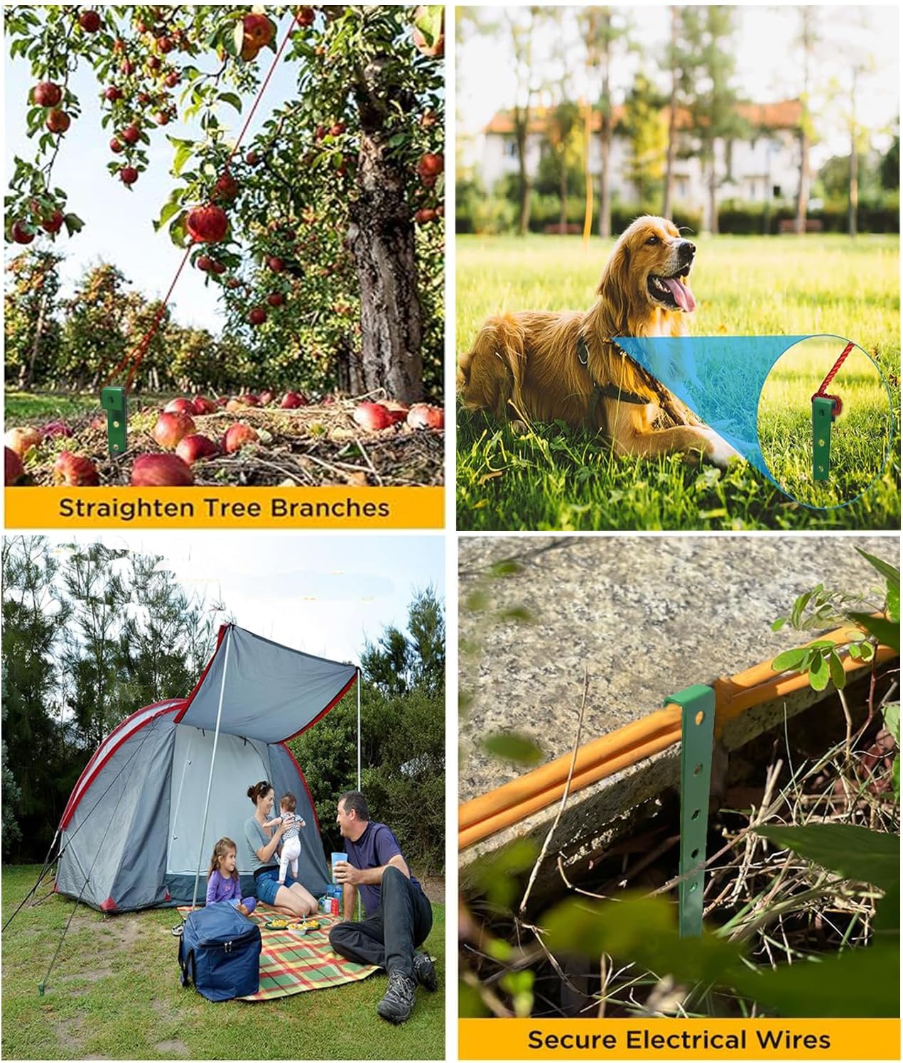 60Pcs Metal Garden Landscape Edging Stakes, Green,10in anchoring Stakes Landscape Anchoring Spikes for Terrace Board,Garden Liner, Landscape Edging Coil,Bender Board,Grass Barrier-VerdiqueGarden