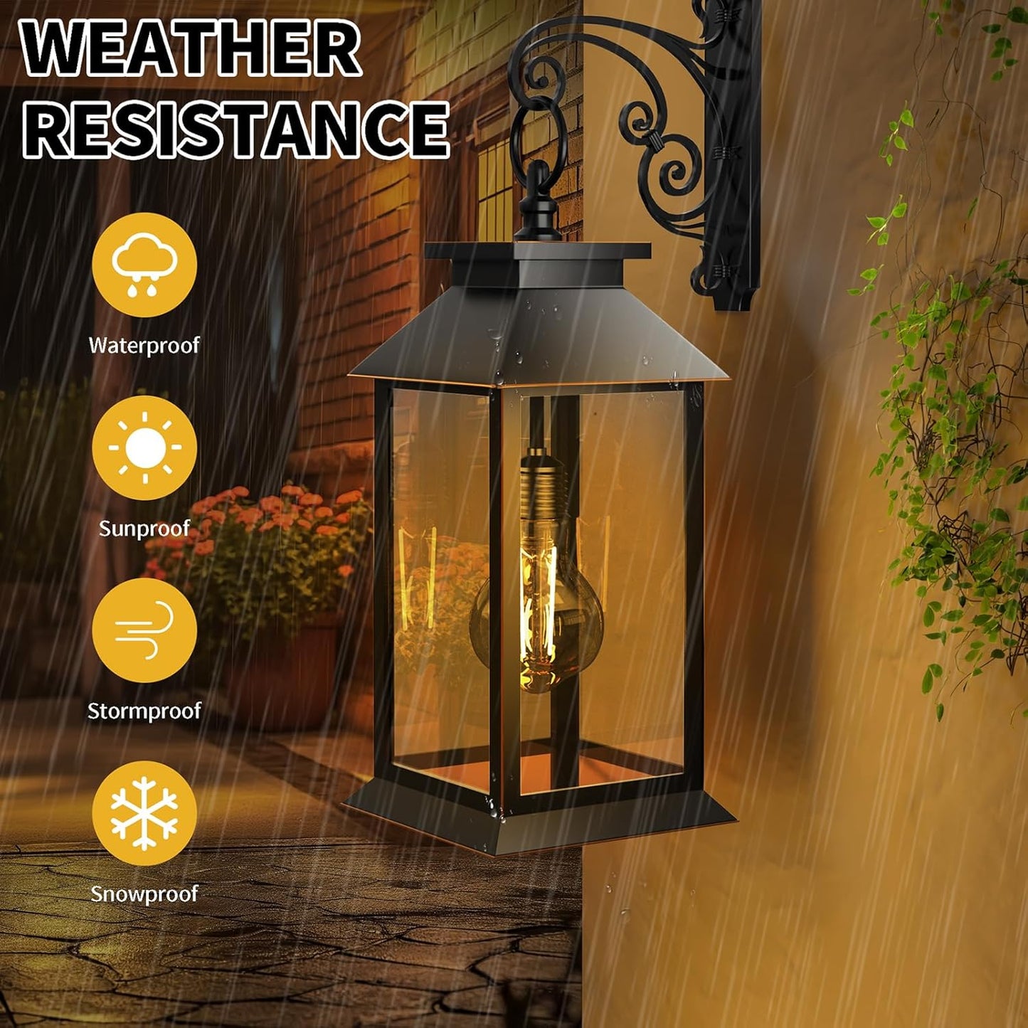 2 Pack Hanging Solar Lanterns Glass Solar Lights Outdoor Waterproof Upgraded Solar and 2 AA Batteries Powered, for Outside Porch, Patio and Indoor Tables, Mantelpiece-VerdiqueGarden