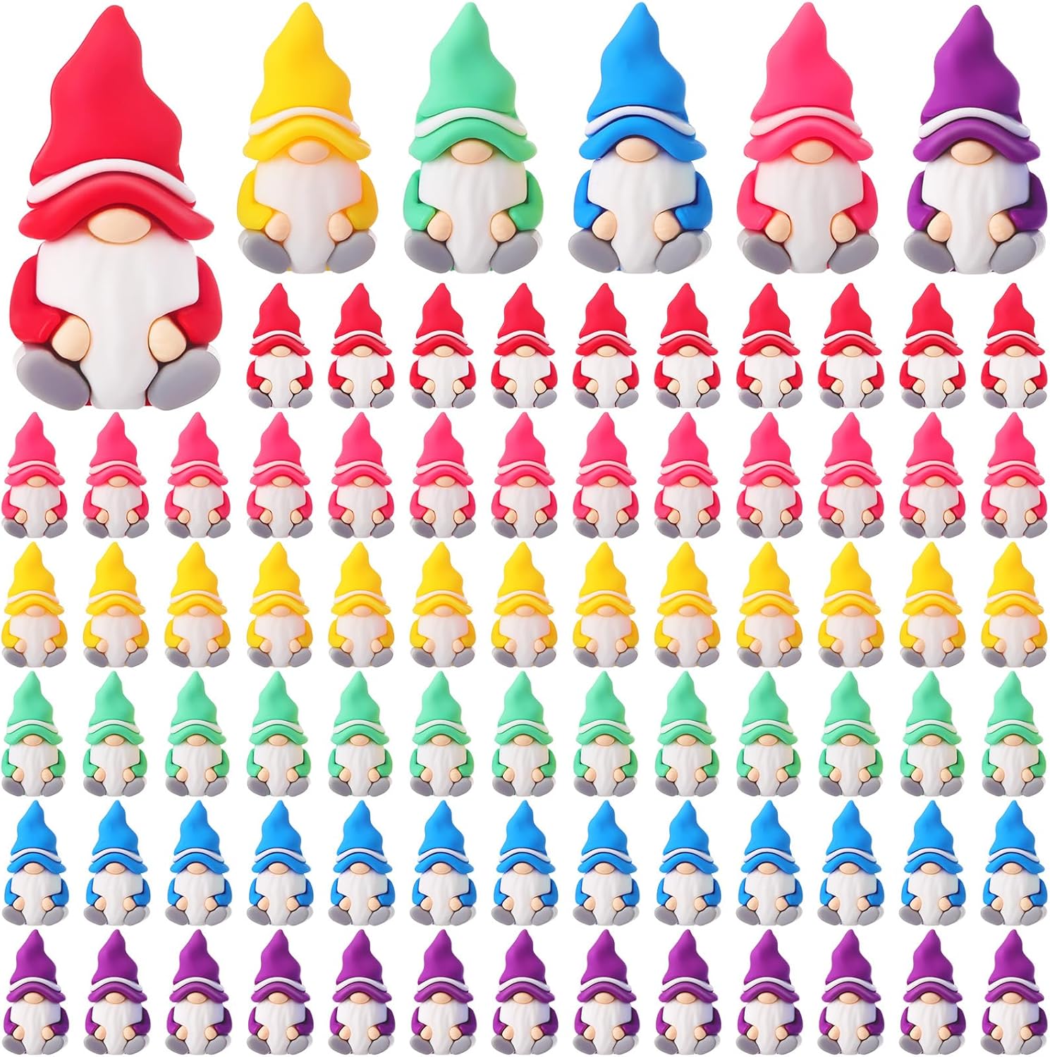 100 Pcs Mini Gnomes Figurines Tiny Fairy Resin Gnomes Statue Garden Bulk for Goody Bag Stuffers Filler Party Favors Gifts Decor Dwarf Statues Garden Dollhouse Micro Landscape Accessories-VerdiqueGarden