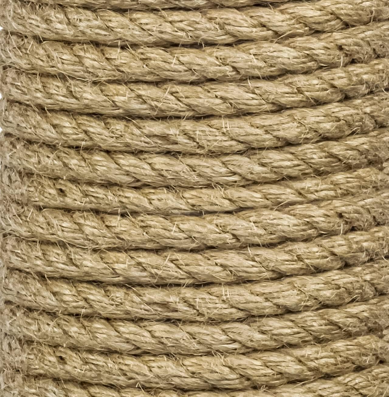 Premium Quality Natural Jute Rope 6MM (1/4 Inch 600 FT), Smell Free, Crafts, Cat Scratching, Home Decor, Biodegradable, Hemp Sisal Manila, Crafts, Decoration, Camping, PET Friendly - Handmade DIY…-VerdiqueGarden