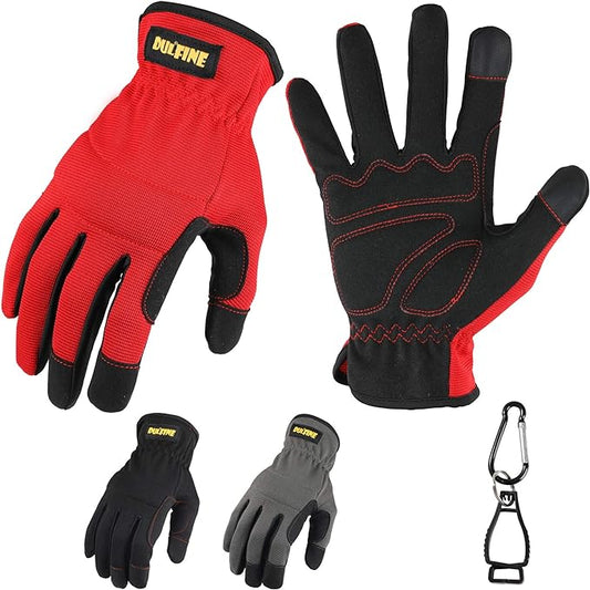 DULFINE High Performance Work Gloves For Men(3 Pairs Pack), High Dexterity Touch Screen For Multipurpose,Excellent Grip (XX-Large)-VerdiqueGarden