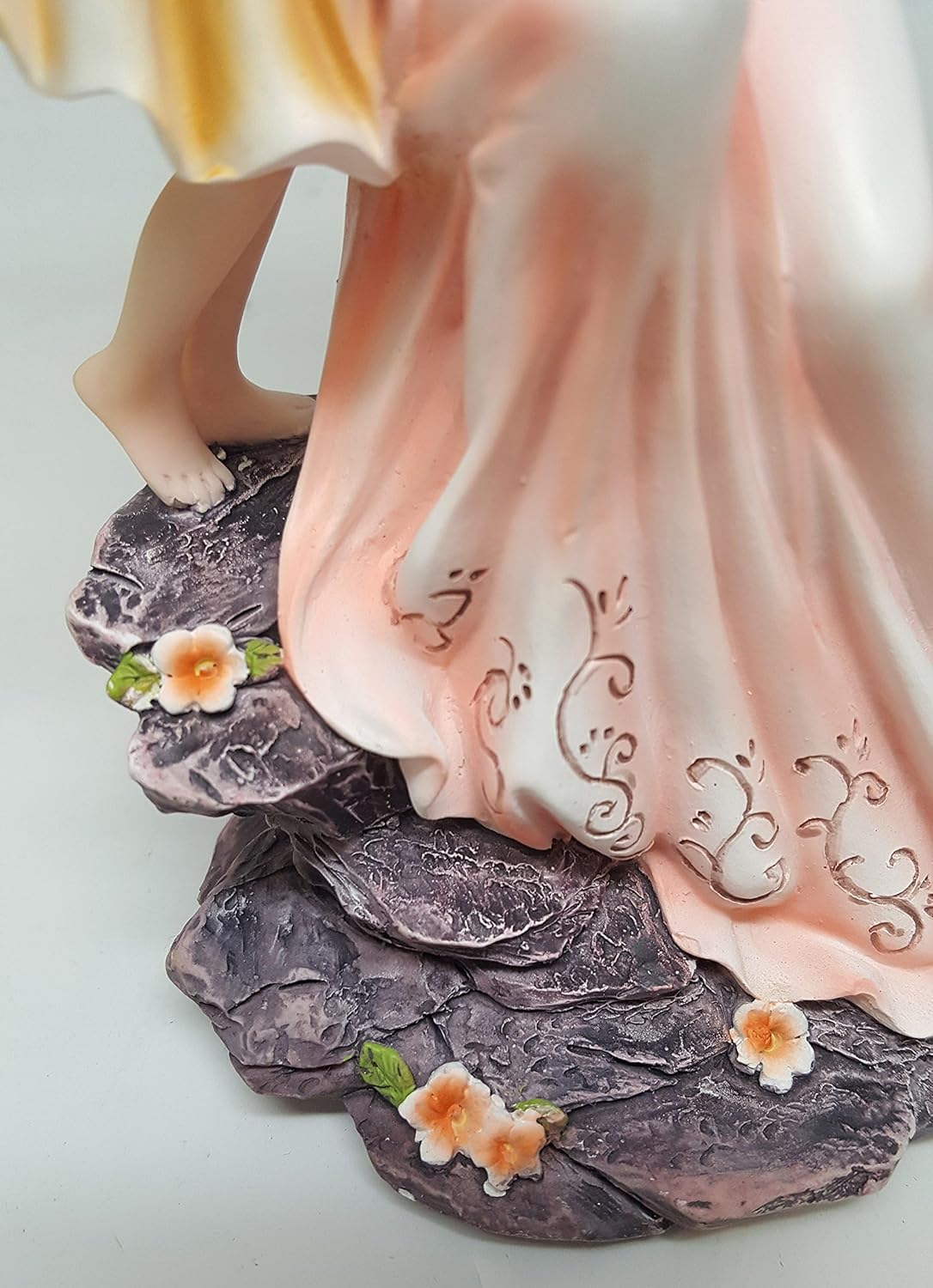 PTC 8.75 Inch Mother and Baby Orange Winged Fairy Statue Figurine-VerdiqueGarden