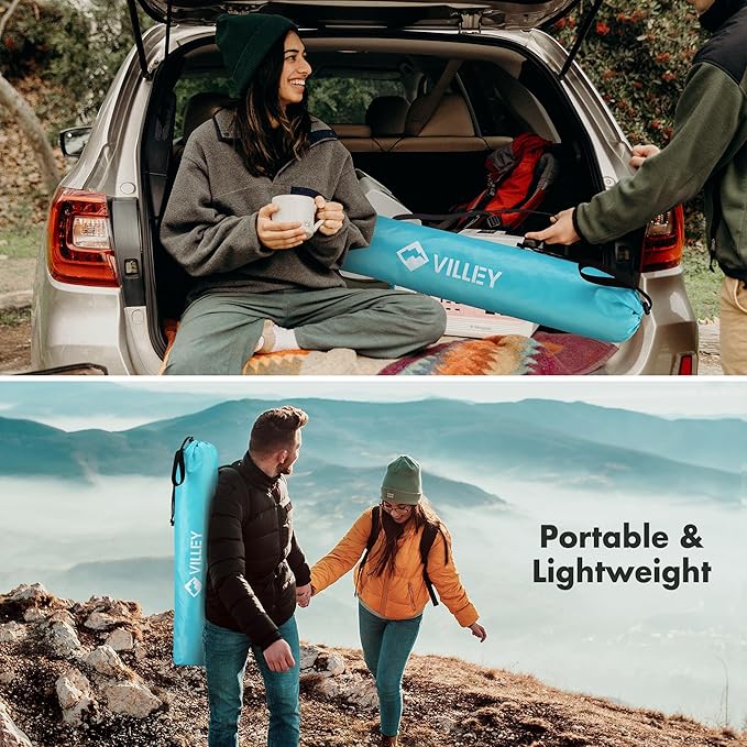 VILLEY Folding Camping Table, Lightweight Portable Beach Table with 2 Cup Holders & Carry Bag for Camping, Beach, Fishing, Travel, and Outdoor Activities (Small)-VerdiqueGarden