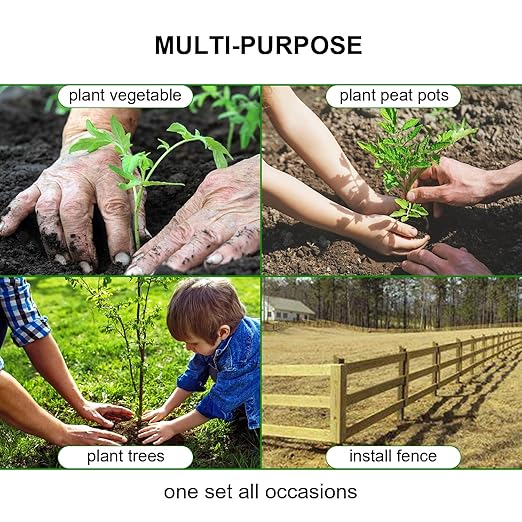 32" x 2" Extended Length Auger Drill Bit for Planting Bulb & Bedding Plant Auger, Garden Plant Auger, No Need to Squat Post Hole Digger for 3/8" Hex Drive Drill, Earth Auger Bulb Planter Tool-VerdiqueGarden