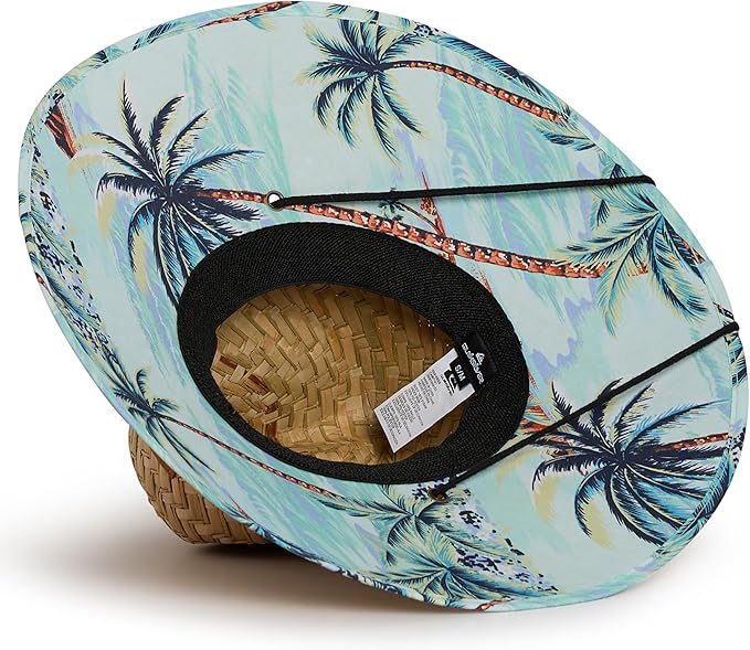 Quiksilver Men's Wide Brim Outdoor Lifeguard Straw Sun Hat-VerdiqueGarden