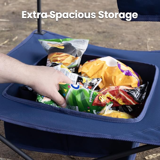 Folding Camping Table, Portable Outdoor Picnic Table, Rectangular Lightweight Camp Table with Storage, Cup Holder and Carry Bag for Barbeque Beach Camping and Tailgate-VerdiqueGarden