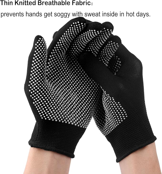 24Pcs Work Gloves Anti-slip Knitted Stretchy Cloth Glove Thin Moist Glove Liners-VerdiqueGarden