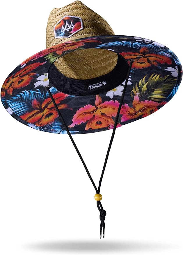 Straw Hat for Men & Women | Lifeguard Hat, Beach Hat & Sun Hat | UPF 50+ Wide Brim for Sun Protection | One Size | Hemlock-VerdiqueGarden