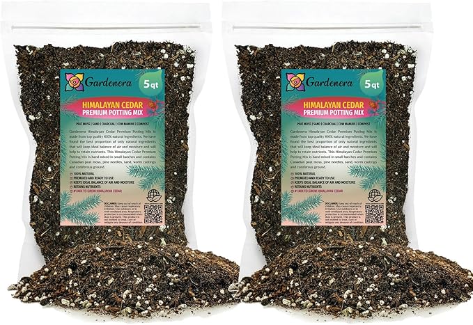 Premium Himalayan Cedar Potting Soil Mix - Perfect Balance of Nutrients, Drainage, and Aeration for Healthy Cedar Trees - 10 Quart-VerdiqueGarden