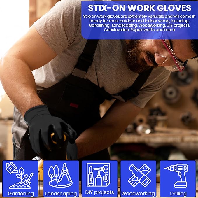 10 OR 20 Pairs Work Gloves–Heavy Duty Rubber Coated Safety Work Gloves–Multipurpose Gloves-VerdiqueGarden