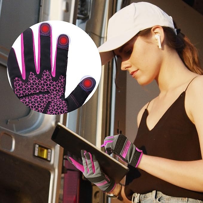 HANDLANDY Women Safety Work Gloves Utility Touch Screen Working Grip Glove for Yardwork Gardening Breathable Mechanic Gloves-VerdiqueGarden