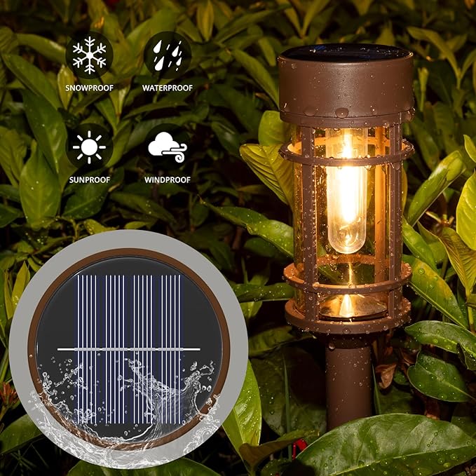 Solar Pathway Lights 8 Pack, Solar Lights Outdoor Waterproof IP65, Long-Lasting, Bright LED Outdoor Lighting Decor for Garden Yard Landscape Path-VerdiqueGarden