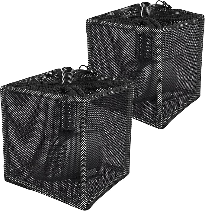 2 PCS Pond Pump Filter Bag, 7 Inch Pond Filter Box with Drawstring, Anti-Clogging Pump Barrier Bag Pump Mesh Bag for Outdoor Water Ponds Filters Pond Biological Filters-VerdiqueGarden