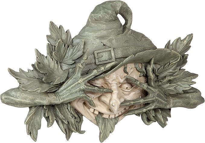 Design Toscano Poison Ivy Forest Witch Greenman Wall Hanging Sculpture, 15.5" Wx2 Dx9.5 H, two tone stone-VerdiqueGarden