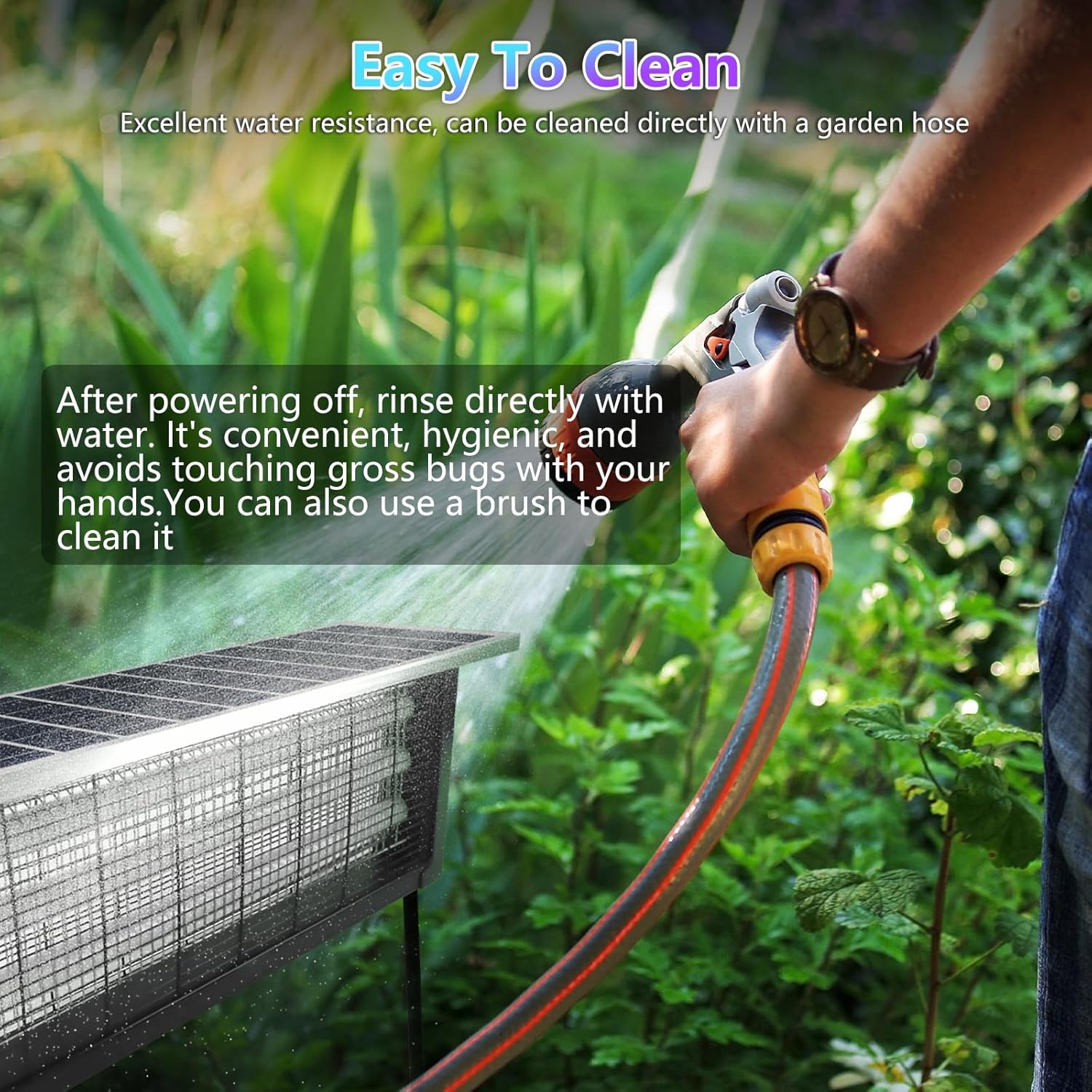 Powerful Large Solar Bug Zapper Outdoor for 4000 sq.ft, Rechargeable Mosquito Zapper with High Powered, Cordless Solar Fly Zapper for Patio Garden Backyard RV Camping Pond with 18W Solar Panel-VerdiqueGarden