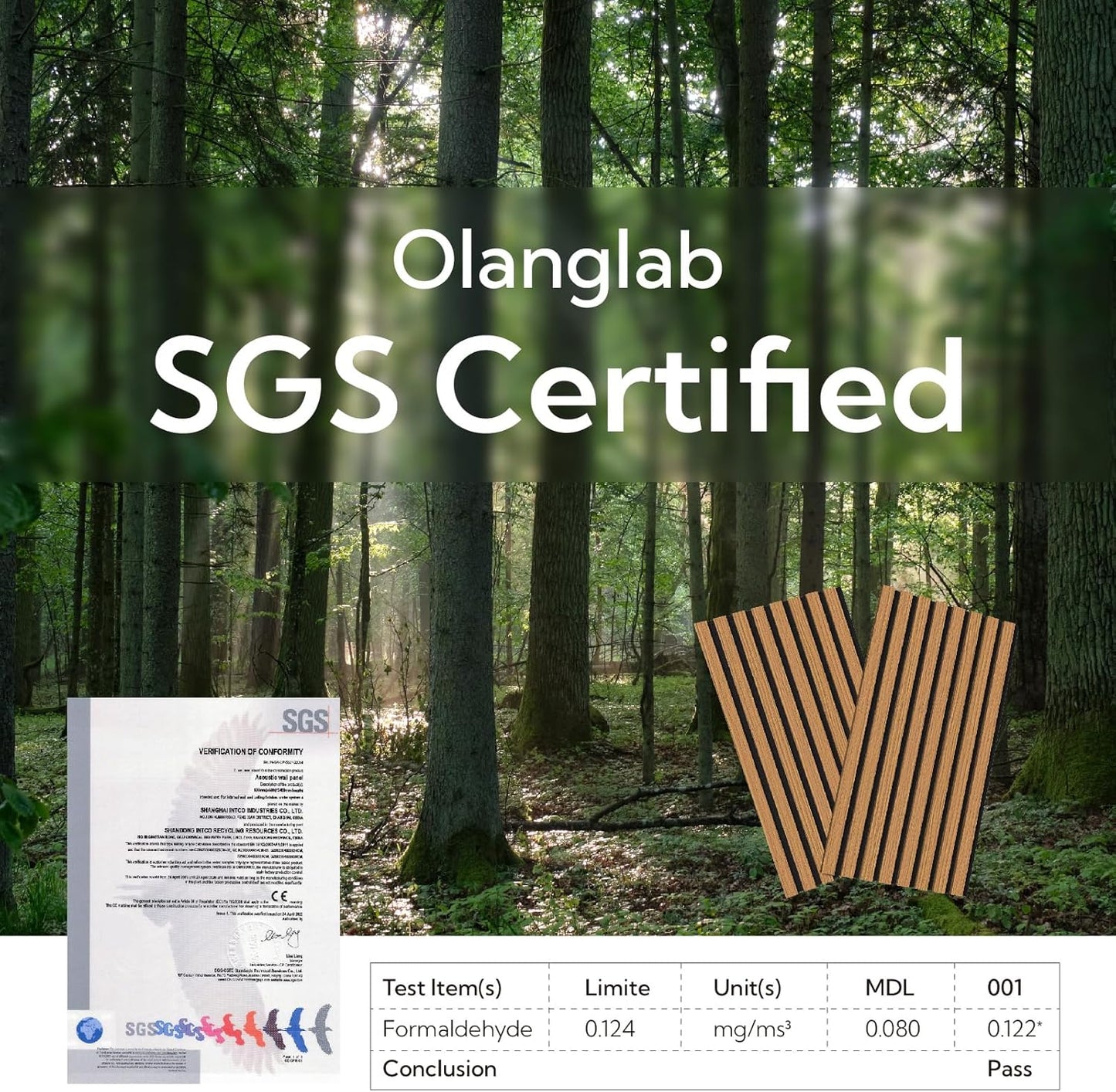 Olanglab Wood Slat Wall Panels 4 Pack, Wooden Acoustic Wall Panels, 94.5"x12.6" Each 3D Wall Panels for Interior Wall Decor (Cherry Toned-Extendo Trio)-VerdiqueGarden