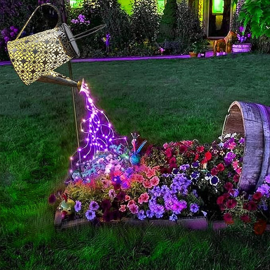 VOOKRY Solar Watering Can Lights, Large Hanging Solar Lights Outdoor Waterproof Garden Decor for Yard Porch Lawn Patio Outside Gardening Gifts for Mom Grandma Women Birthday(Purple)-VerdiqueGarden