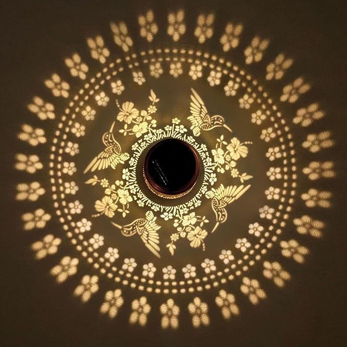 Hummingbird Solar Lanterns Outdoor Waterproof Hanging Solar Lights Gifts for Women Metal LED Lanterns Outside for Garden, Yard, Patio, Lawn, Porch-VerdiqueGarden