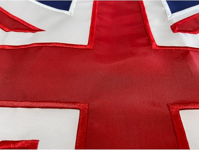 Homissor British Flag 12x18 Union Jack England Boat Flags Embroidered Sewn Stripes United Kingdom 1x1.5 UK Flag Heavy Duty Outdoor-VerdiqueGarden