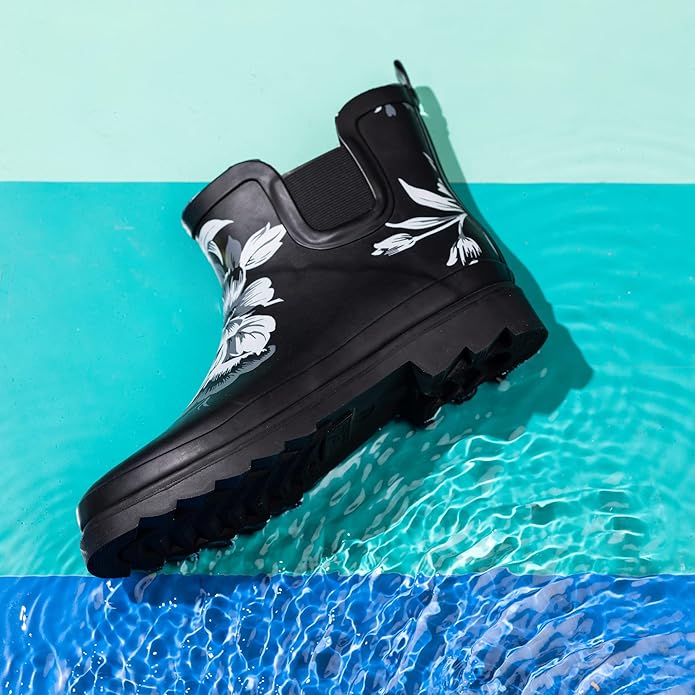 NORTY - Womens Ankle Rain Boots - Ladies Waterproof Winter Spring Garden Boot runs ½ size large-VerdiqueGarden