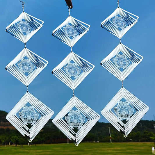 Bird Deterrents for Outside, Reflective Stainless Steel Bird Scare, Frog Wind Spinners Outdoor Garden Decor, Bird Scare Devices to Keep Woodpeckers, Pigeons Away from Your House, Patio, Orchards-VerdiqueGarden