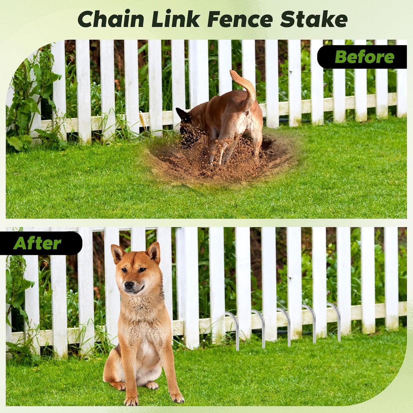 12 inches Tent Stakes Heavy Duty 34-Pack, 5/16" Diameter J Hook Fence Stakes Rebar Ground Stake for Inflatables, Tarp, Yard Lawn Outdoor Decoration-VerdiqueGarden