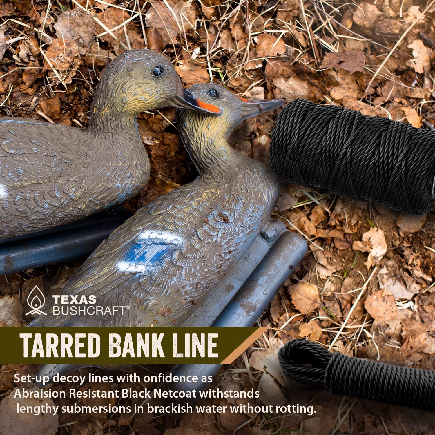 Texas Bushcraft Tarred Bank Line Twine - #36 Black Nylon String for Fishing, Camping and Outdoor Survival – Strong, Weather Resistant Bankline Cordage for Trotline-VerdiqueGarden