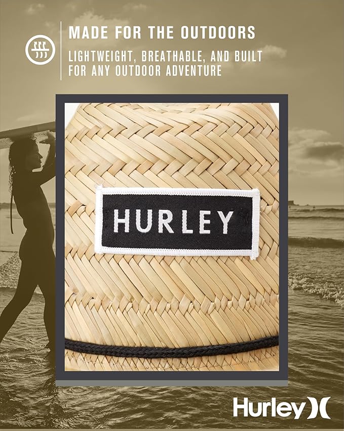 Hurley Men's Straw Hat - Bayside Lifeguard Straw Sun Hat-VerdiqueGarden