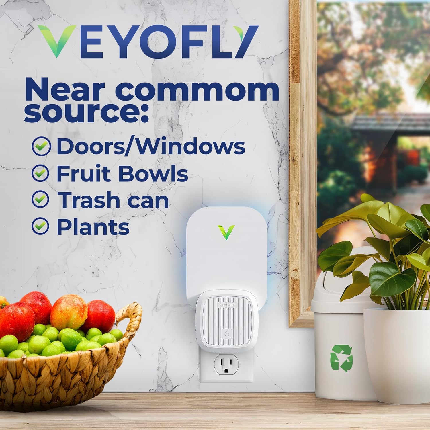 VEYOFLY Fly Trap Indoor, Fruit Fly Traps for Indoors Flying Insect (2 Device + 6 Refills) Gnat Traps for House Indoor, Bug Zapper Indoor, Gnat Killer Catcher & Fruit Fly Killer Light Plug in-VerdiqueGarden