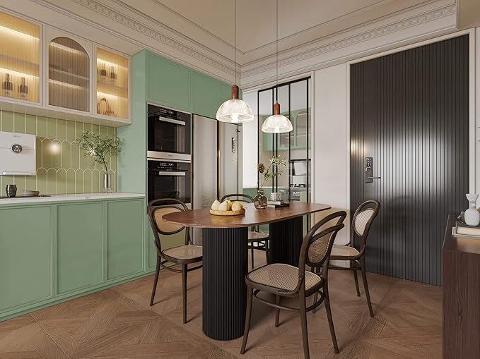 Dimoon 118"x15.7" Peppermint Light Green Peel and Stick Wallpaper Cyan Thicken Waterproof Contact Paper Solid Green Gray Wall Paper Self Adhesive Wallpaper Removable Shelf Drawer Liner Vinyl Roll-VerdiqueGarden