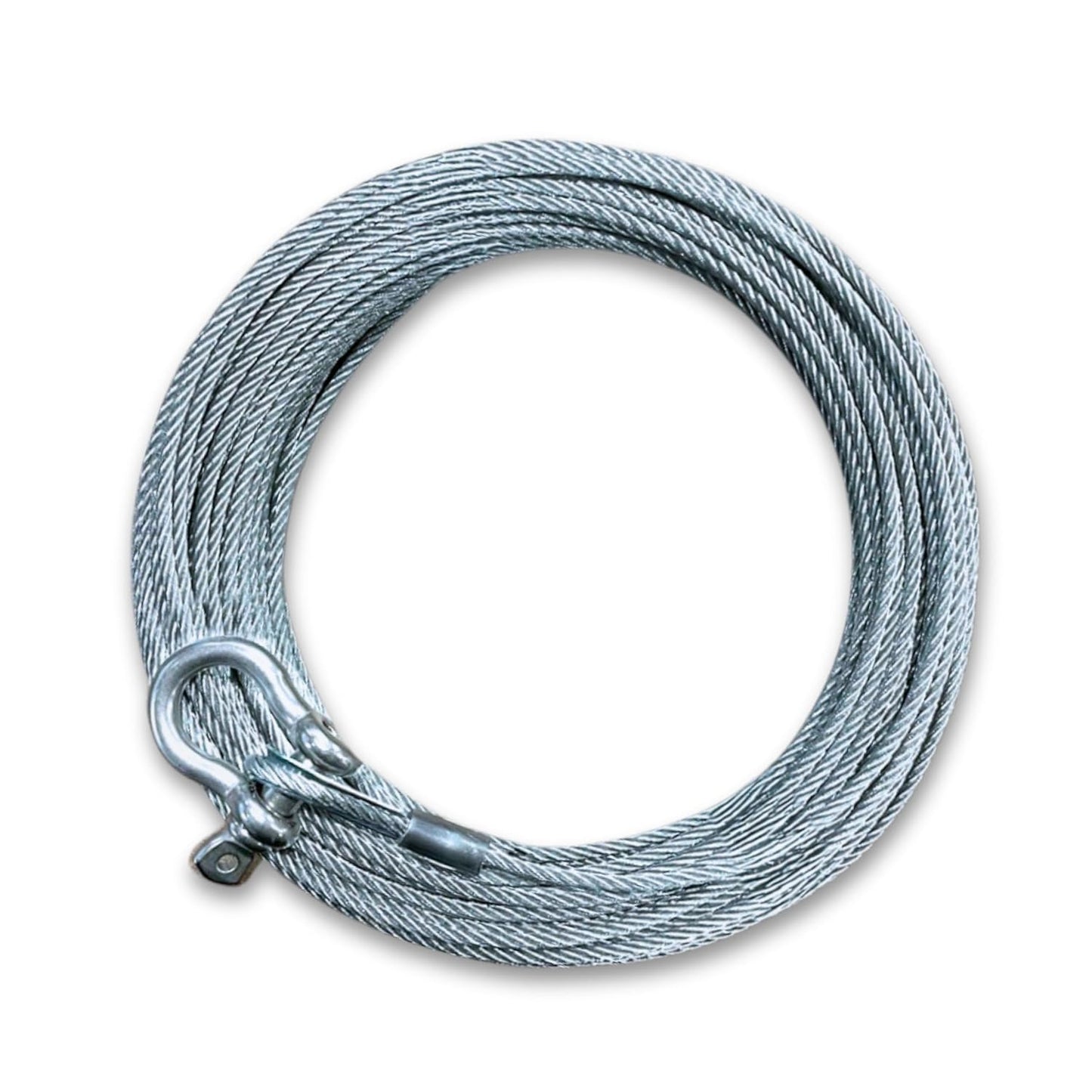 Tie Down 7x19 Aircraft Cable - Steel Cable with Loops - 2,500lbs Breaking Strength - Deck/Zip Line/Tow/Hanging Wire - 5/32" x 46 ft with Loop & Shackle-VerdiqueGarden