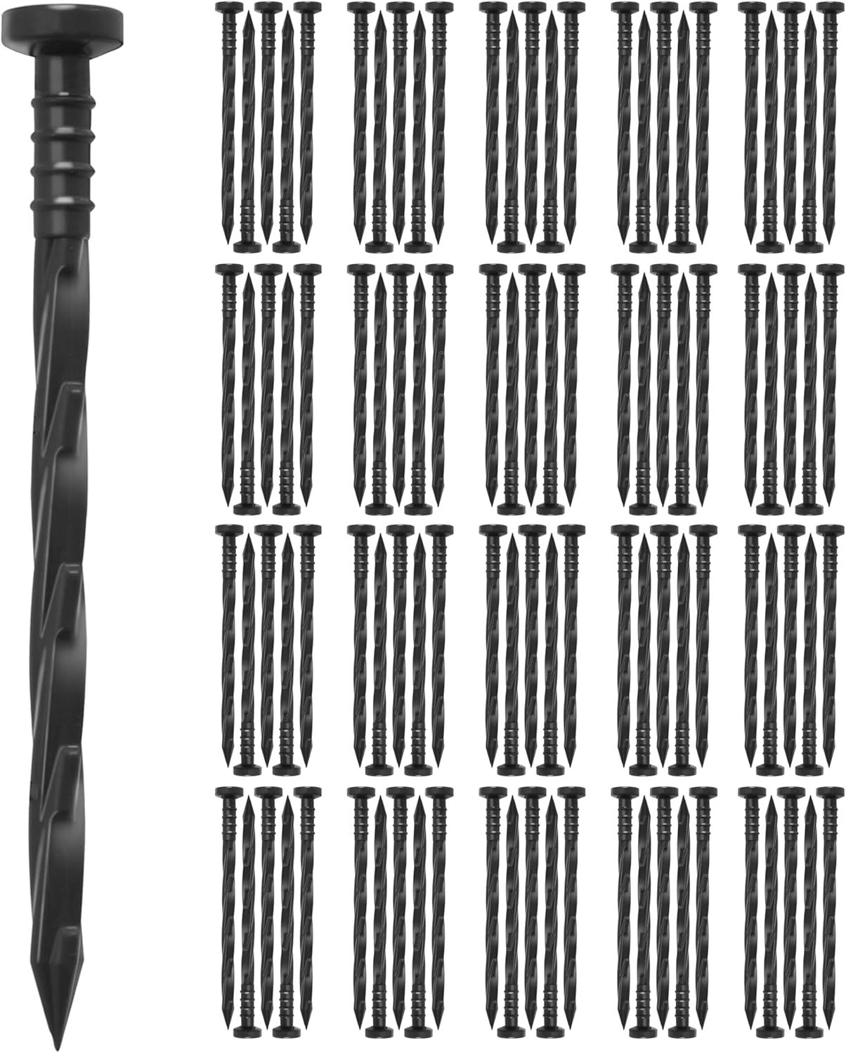 Gardzen 100 pcs Landscape Edging Anchoring Spikes, 6 inches Yard Lawn Paver Edging Stakes for Weed Barrier, Garden Fence, Artificial Turf-VerdiqueGarden