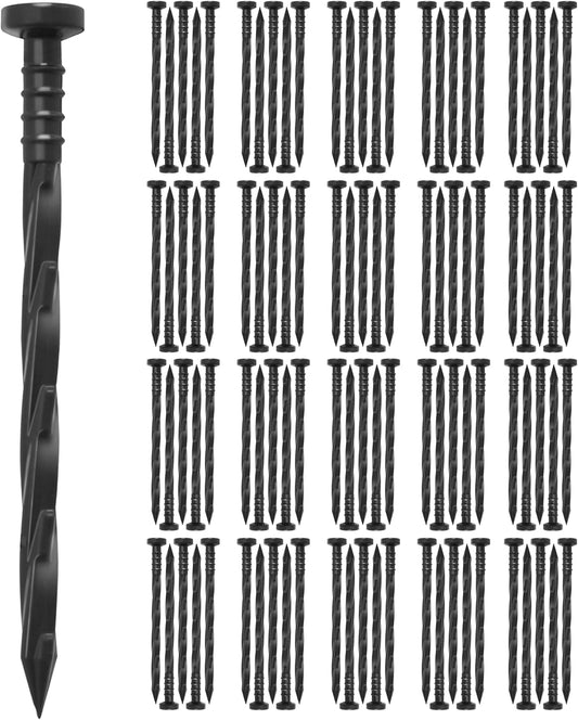 Gardzen 100 pcs Landscape Edging Anchoring Spikes, 6 inches Yard Lawn Paver Edging Stakes for Weed Barrier, Garden Fence, Artificial Turf-VerdiqueGarden